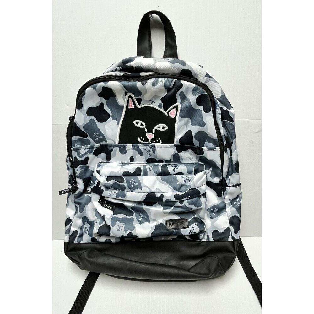 RIPNDIP Lord Nermal Blizzard Camo Backpack Used School Skateboard Streetwear SEE